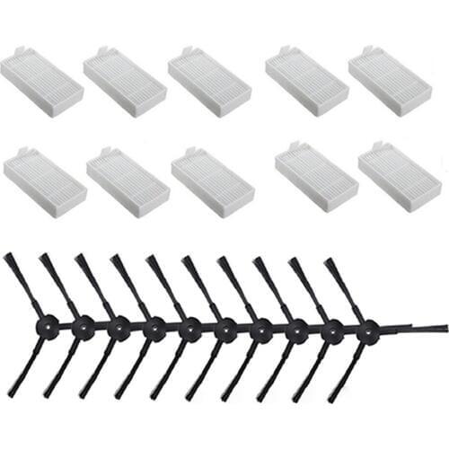 20pcs/set Side Brushes HEPA Filters for ILIFE V3 V5 V5s V3s V5s pro v50 x5 Vacuum Cleaner Accessories Replacement Parts