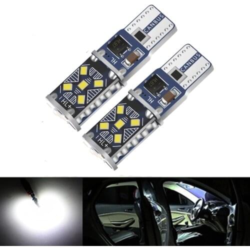 2PCS T10 W5W Super Bright LED Car Lights Auto reading doom door bulb vehicle Wedge Turn Side Interior parking DRL Lamp white 12V