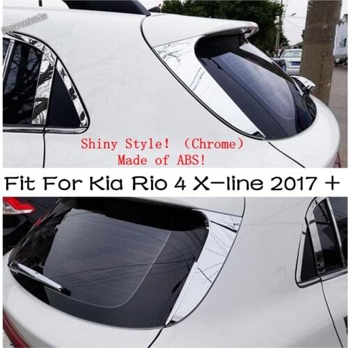 Lapetus Chrome Exterior Side Rear Tail Window Mirror Spoiler Wing Decoration Panel Cover Trim For Kia Rio 4 X-line 2017 - 2020