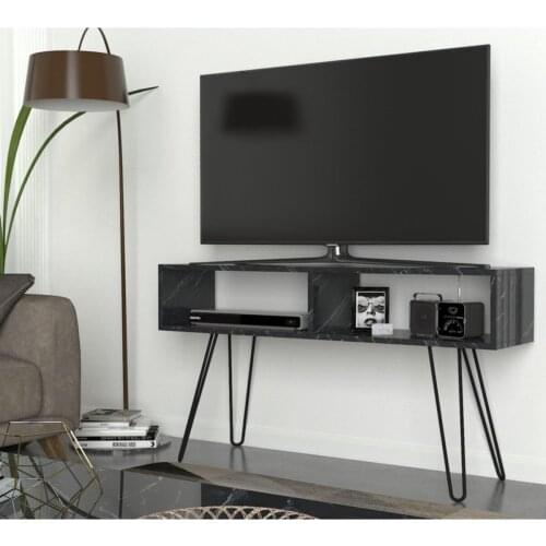 Alya Metal Floor Standing Tv Unit Marble