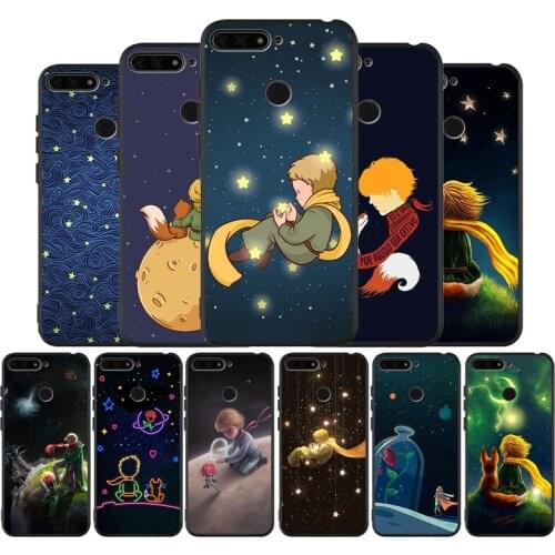 Cute little prince fox elephant rose Black Silicone Soft Phone Case For Honor 8X 9 8 10 20 30 Lite Pro MATE 9 10 20 30 Pro Lite