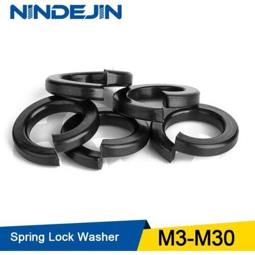 NINDEJIN 8.8 High Strength Carbon steel Q215 Elastic Gasket Spring Lock Washer M3 M4 M5 M6 M8 M10 M12 M16 M20 M24 M27 M30