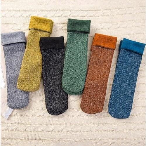 2018 winter new ladies thickening plus velvet bright silver snow socks