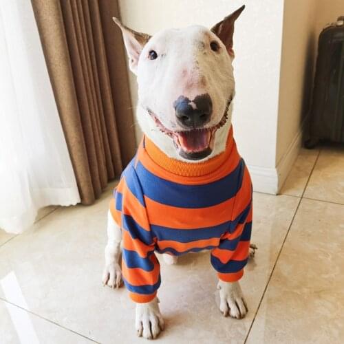 Striped Pet T-shirt Big Dog Clothes Bull Terrier/Labrador/Golden Retriever/Bullie Spring Summer Dog Clothes Dog Jacket