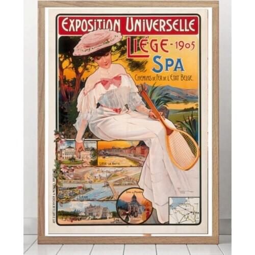 Belgium Travel Posters Spa Chemin de Fer de l'Etat Belge Classic Wall Stickers Canvas Vintage Poster Home Bar Decor Gift