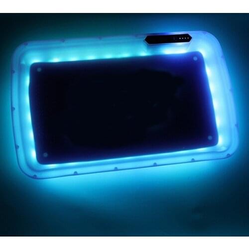 Blank Manual Control Glow Tray LED Tobacco Rolling Tray with Handbag Smoking Accessories Support for Wholesale Logo Customize