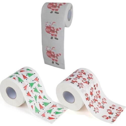 Christmas Old Man Printing Roll Tissue Paper Toilet Paper Toilet Paper Family Bathroom Living Room Tissue Paper Roll Paper