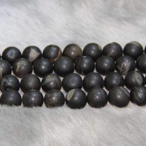 Merry Christmas Gift Full Strand Druzy Necklace Beads Black Quartz Crystal Druzy Gems Stones Beads 15.5inch many size