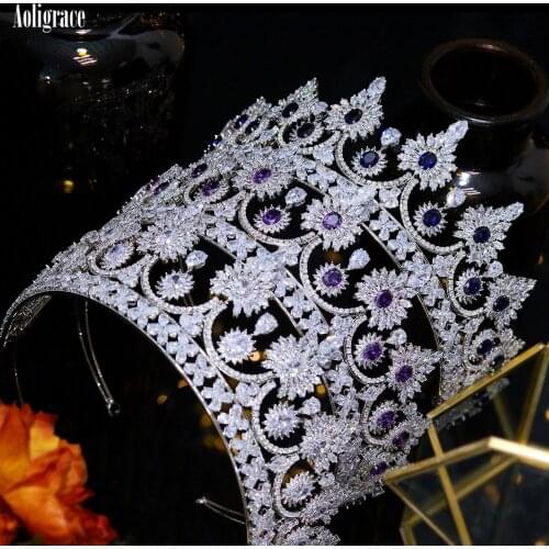Luxury 5A Level Cubic Zirconia Bridal Tiaras for Wedding CZ Crowns Sweet 16 Quinceanera Pageant Headpiece Women Hair Accessories