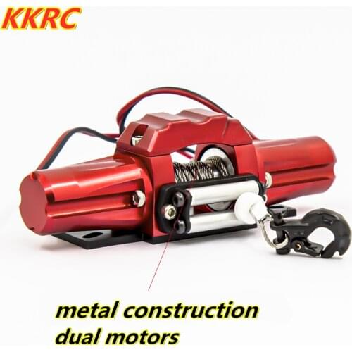 Double Motor Simulated Winch Electric Self-rescue Winch For 1/10 RC Crawler Car D90 Axial SCX10 TRX-4 D110 TF2 Tamiya CC01