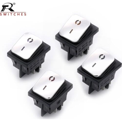 KCD2 Rocker Switch Waterproof cap 25X31mm 4pin with Silver contact large current rocker power rocker switch 20A/125V 15A/250V
