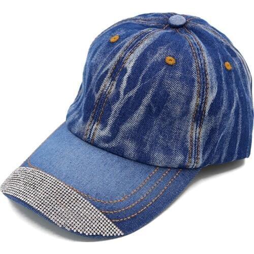 GZHilovingL Casual Woman Denim Baseball Cap And Hats New Summer Diamonds Cotton Jeans Snapback Caps Outdoor Hip hop Sun Hats