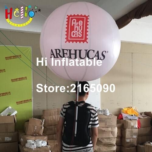 1.5 m diameter moving advertising Inflatable Backpack Ball/Inflatable Backpack balloon with Led light