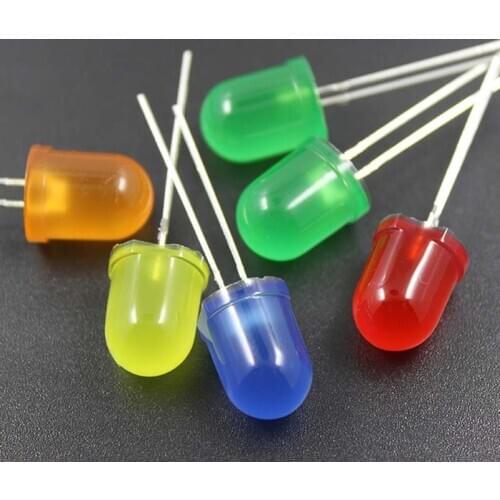 1000PCS 10mm DIP LED round head with red green yellow and blue light-emitting diode LED