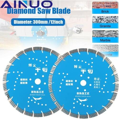 12 Inch Diamond Saw Blades Cutting Disc Wood Cutter Circular Blades Segmented Rim Wheel for Concrete Marble Tile 1" Hole
