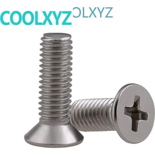 316 stainless steel screw countersunk head machine screw gb819 flat head cross recessed screw extension bolt 5PCS