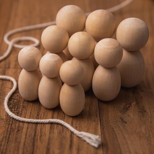 5pcs 60mm,70mm,80mm Wooden Peg Dolls Toys Handmade DIY Natural Unfinished Wooden Paint Toys Painting Graffiti Wooden Peg Dolls