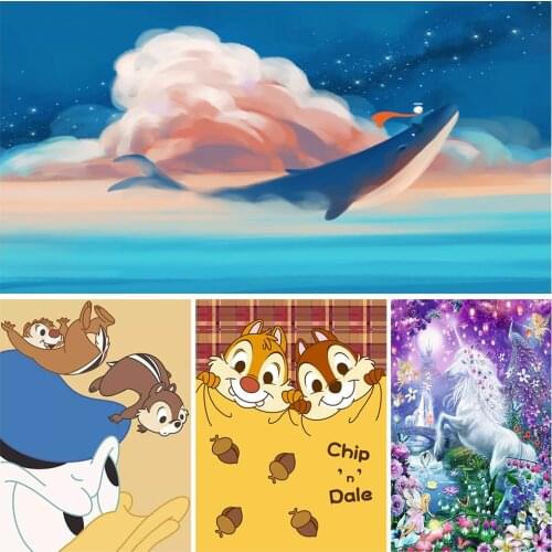 Diamond Embroidery Cross Stitch Disney Cartoon Seascape Full Square Diamond Painting Home Decor