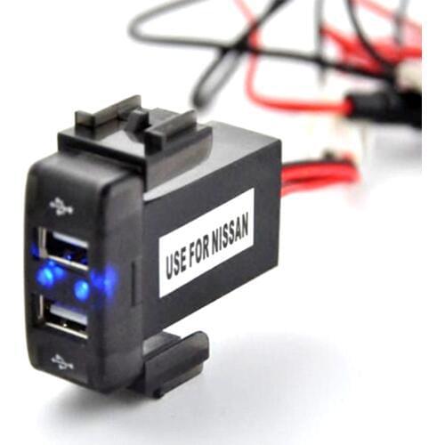 Car Reserved Socket for Nissan 2USB Dual USB Conversion U Disk Player Refit Car Charger Old