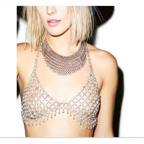 Bohemia Crystal Rhinestone Bra Chest Body Chain Sexy 2021 Women Shiny Bikini Jewelry waist Chains For Summer Beach Dress body Je
