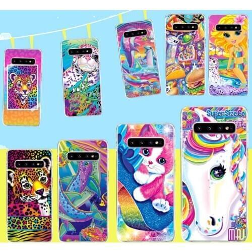 Rainbow Lisa Frank tiger horse dog Cat DIY Painted Bling Phone Case for Samsung S9 plus S5 S6 S7 edge S8 S10 plus