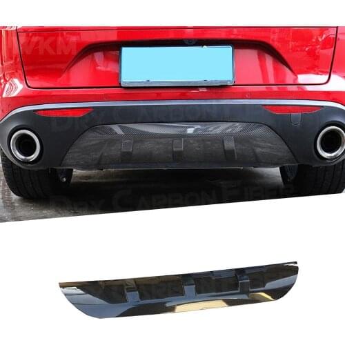 Carbon Fiber Rear Lip Diffuser Trim For Alfa Romeo Stelvio 2017-2019 Fins Shark Style Bumper Cover Prodection Spoiler FRP