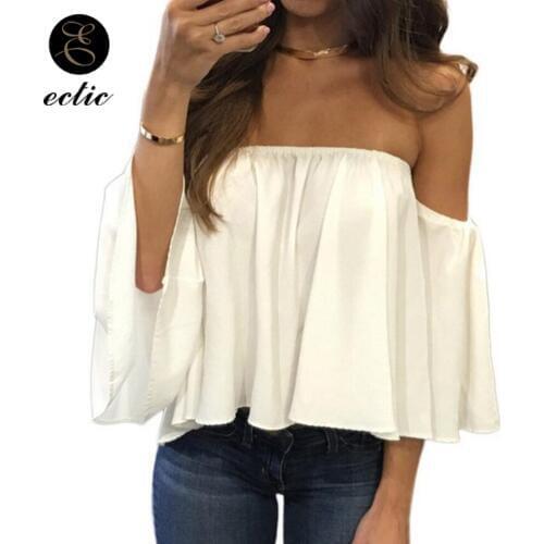 Блузки с открытыми плечами ECTIC China At AliExpress