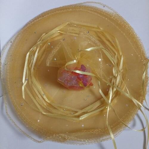 Organza bag Diameter/26/35/40cm Golden Round Drawstring Bag birthday Gift Bag for jewelry Packaging display bags envio gratis