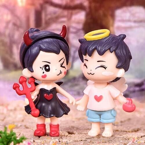 1Pcs/1pair Lovers Couple Miniature Mini Doll DIY Terrarium Figurines Fairy Garden Decor Valentines Day Gift Home Accessories