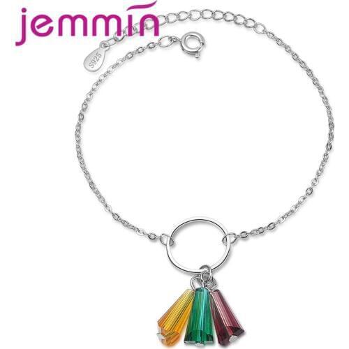 Modal Symbol Trendy Fashion Bracelet Bohemian Style Crystal Pendant 925 Sterling Silver Women Appointment Jewelry Popular