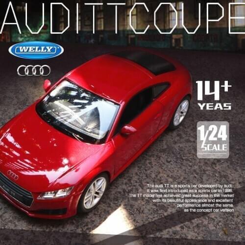 Welly 1:24 Audi TT red alloy car model Diecasts Toy Vehicles Collect gifts Non-remote control type transport toy