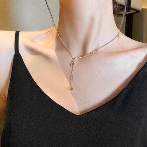 316L Stainless Steel Fashion Upscale Jewelry Splicing G Sexy Sexy Tassel Charms Thick Chain Choker Necklaces Pendant For Women