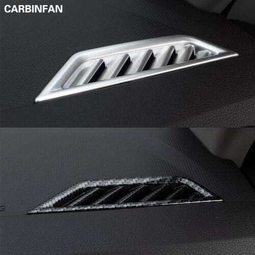 ABS Chrome Sticker Car Interior Front Panel Side Air Condition Vent Outlet Frame Cover Trim 2Pcs For Volkswagen VW Tiguan 2017