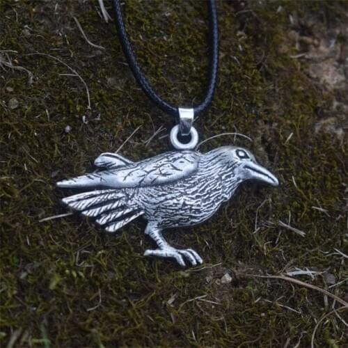 Norse viking raven necklace crow jewelry amulet christmas gift