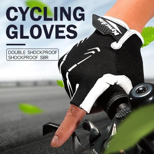 Cycling Gloves Half Short Finger Gloves Mens Shockproof Breathable MTB Road Anti-slip Anti-sweat Bike Gloves Bicycle Sports
