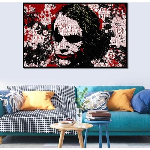 Joker Posters Wall Art Canvas Painting Abstract Movie Poster Living Room Decor Posters and Prints Pictures Wall Decor Art Mural