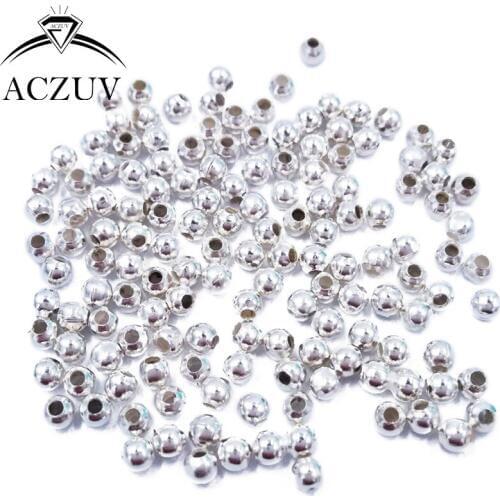 Silver Plated 10000pcs Jewelry Spacers 2mm 3mm 4mm 5mm 6mm 8mm 10mm Round Spacer Beads Findings Accessories Free Shipping JSB003