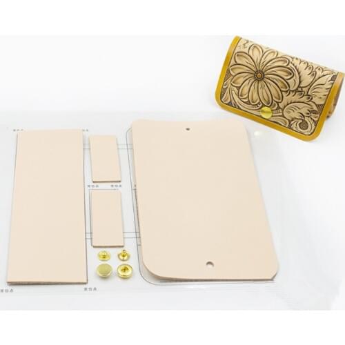 Diy handmade leather carving, vegetable tanned leather, cowhide leather, card bag, business card holder, leather carving materia
