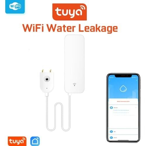 Tuya Wifi Water Leakage Alarm Independent WIFI Water Leak Sensor Detector Flood Alert Overflow Security Alarm System Tuya Smart