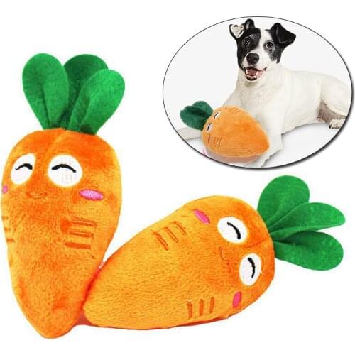Pet Dog Plush Sounding Toys Dog Chew Toys Dog Cat Squeak Toy Cartoon Plush Banana Carrot Donuts Pet Supplies