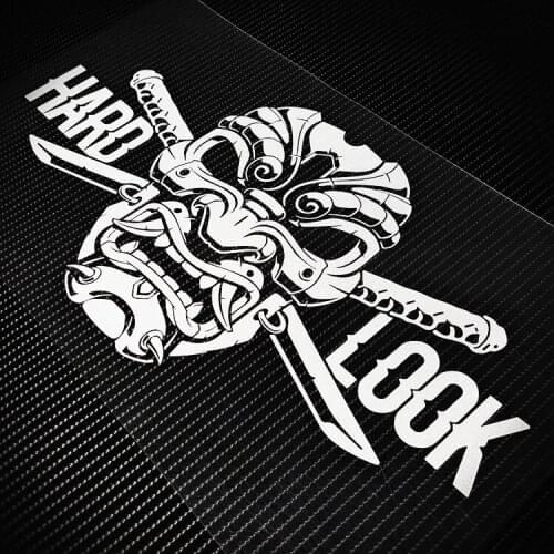 Car Styling Mask Man Decals Ghost Hard Look HF Japanese Auto Window Rear Windshield Body Sticker