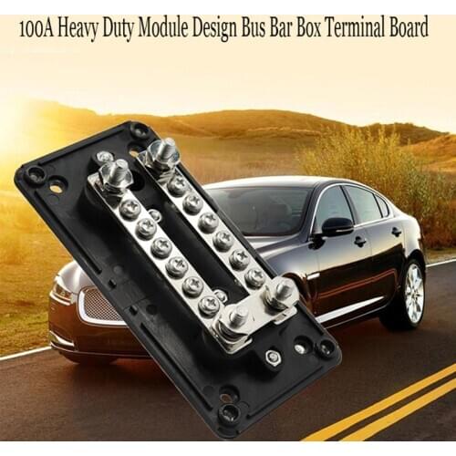 DC 48v 100A Heavy Duty Module Design Bus Bar Box Terminal Board Car Rv Truck Boats Power Distribution Block Cable Organizer Box