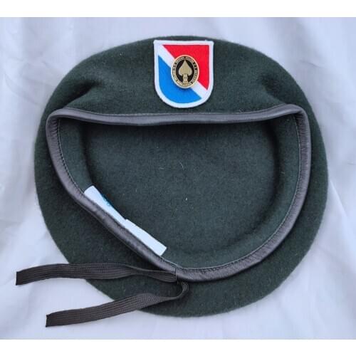 Tomwang2012 Us Army 11th Special Forces Group Wool Green Beret & SPECIAL OPERATIONS COMMAND BADGE INSIGNIA Military Hat
