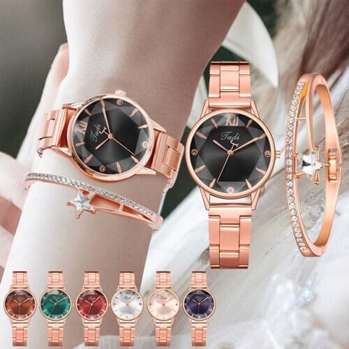Ladies quartz watch convex glass steel band bracelet watch set watch ladies elegant geometric bracelet watch set часы женские X