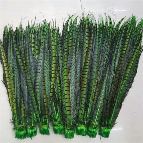 10-100pcs/lot Natural Green Pheasant Feathers 60-70inch/24-28CM Carnival Home Dancers Christmas for DIY Decoration Plumes