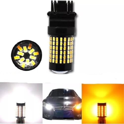 10PCS Super bright dual color switchback white yellow 3157 1157 7443 120SMD 3014 W21/5W led brake light turn light