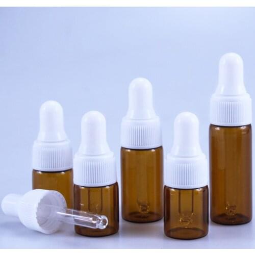 100pcs/lot Promotion 2ml 3ml 5ml Empty Glass Essential Oil Cosmetic Bottle Perfume Container Mini Vial With Pipette Dropper Jar