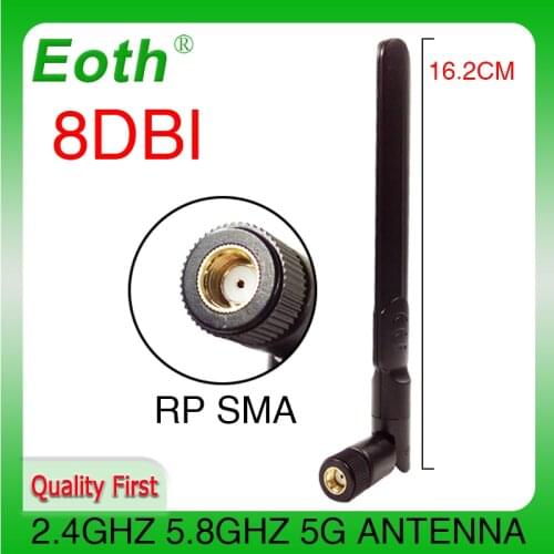 2pcs 2.4GHz 5.8Ghz 5G Antenna RP-SMA 8dBi wifi Antenna Dual Band 2.4G 5G 5.8G WI FI antena aerial SMA female wireless router