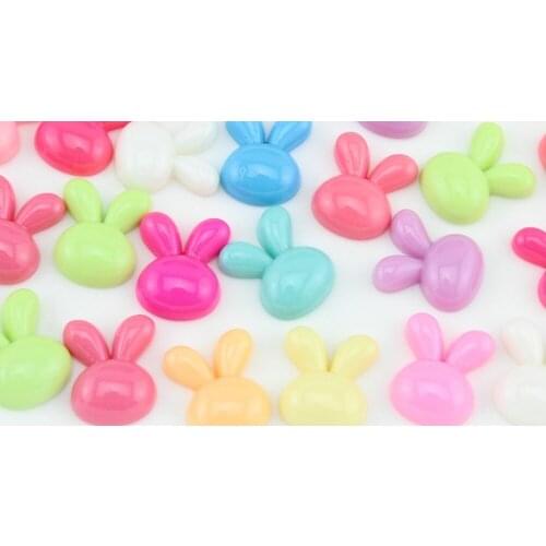 200pcs Lovely Mixed Bunny Head Cabochons (21mm) Cell Phone Decor, Hair Pin, Rings DIY Lovely Pastel Easter Bunny Beads D15