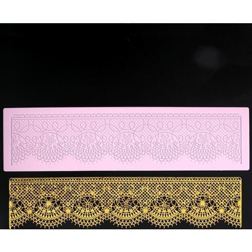 3D Lace Mat Silicone Mold Christmas Cake Border Fondant Molds Cake Decorating Tools Chocolate Gumpaste Mould